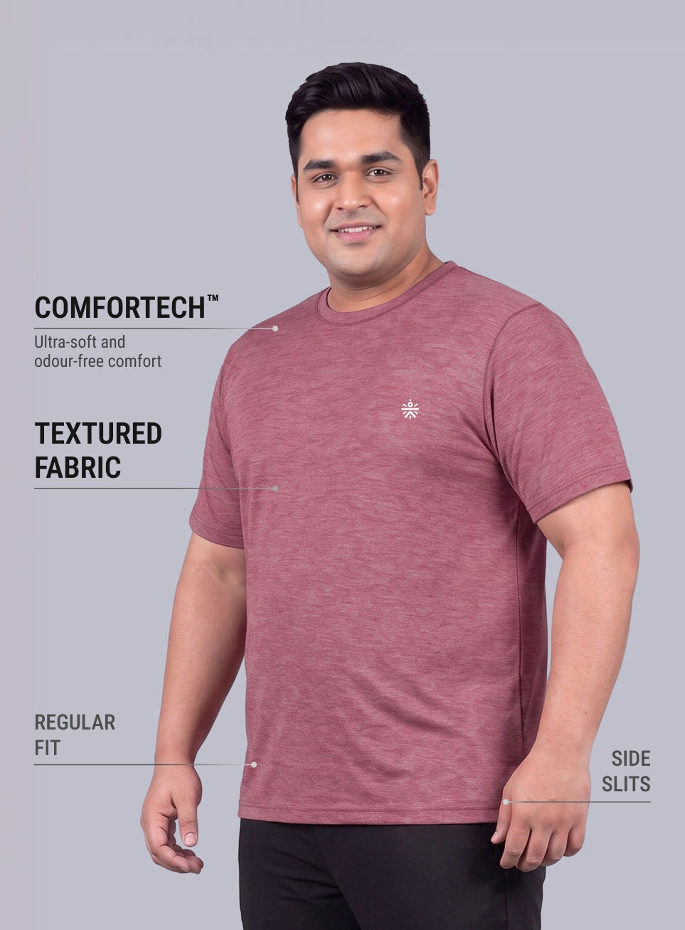 Men's Red Training Essential Plus size COMFORtech T-shirt