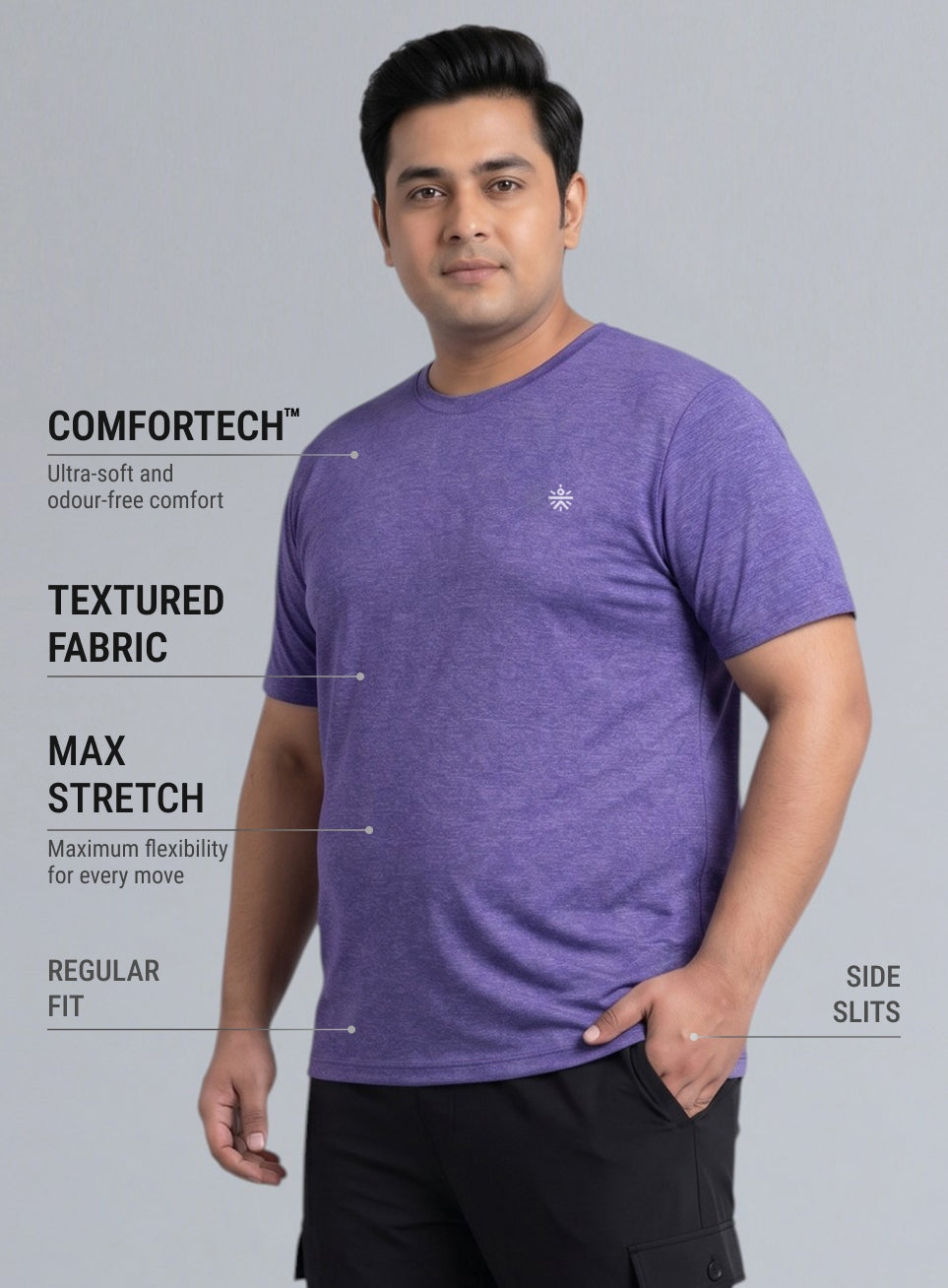 Men's Purple Training Essential COMFORtech T-shirt