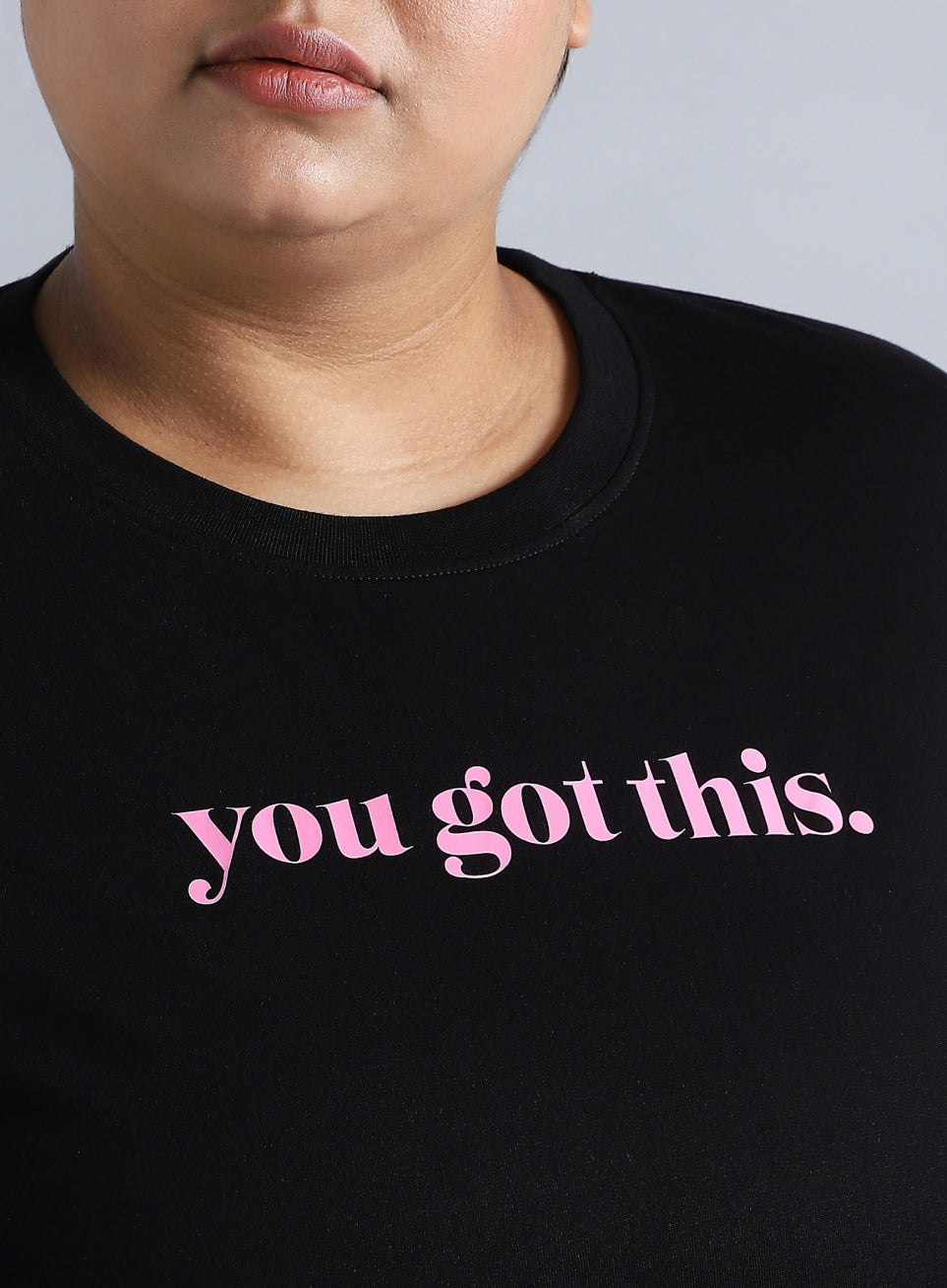 Women's Black You Got This Oversized Fit Plus Size T-shirt