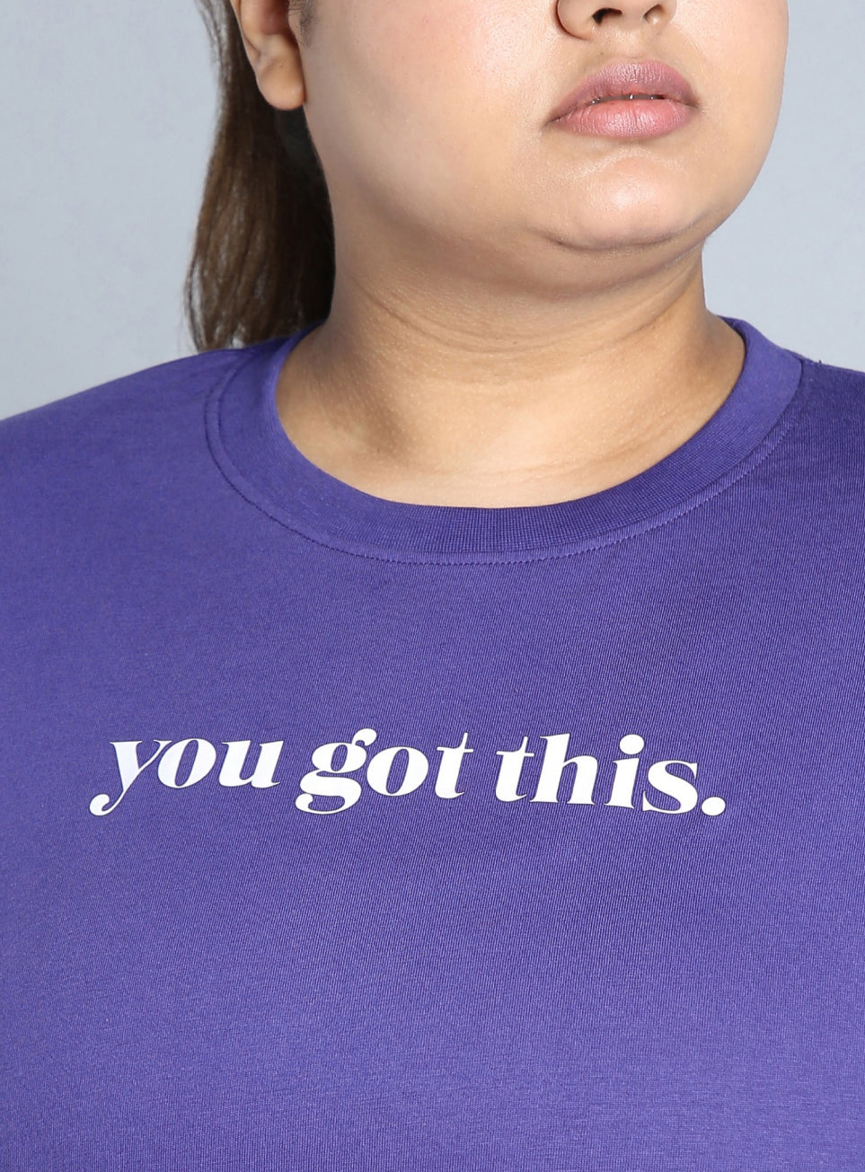 Women's Blue You Got This Oversized Fit Plus Size T-shirt