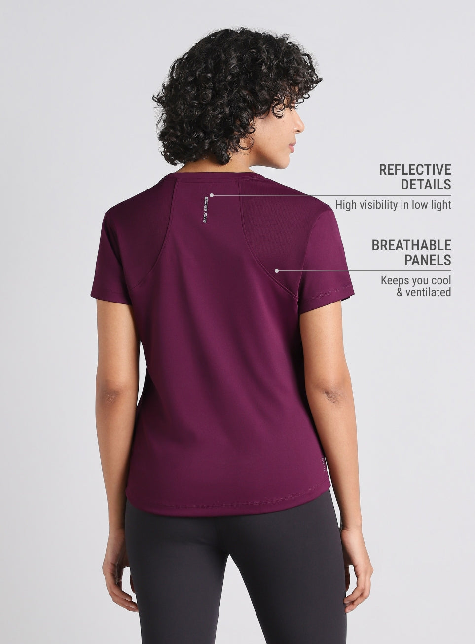 Women's Maroon Midnight Running T-shirt