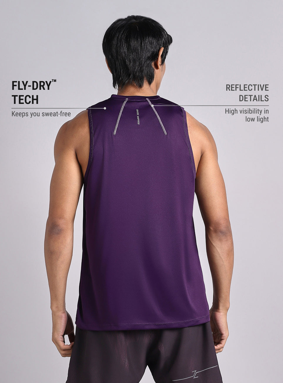 Men's Purple Dark Series Running Tank