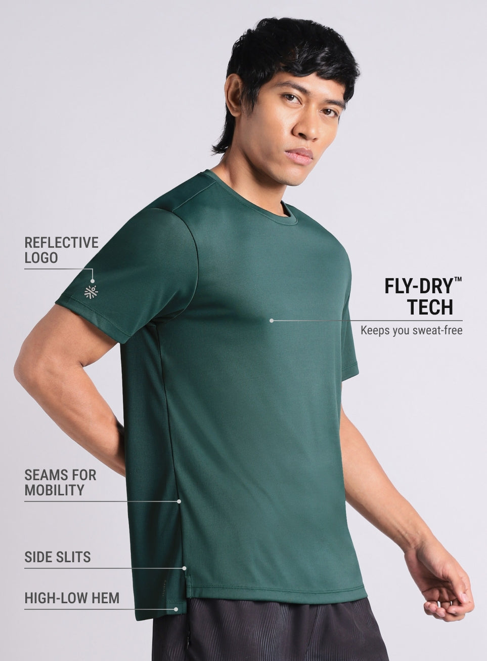Men's Dark Green After Dark Running T-shirt