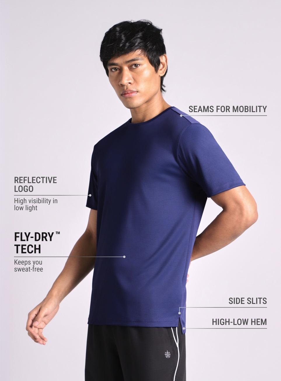 Men's Navy Afetr Dark Running T-shirt