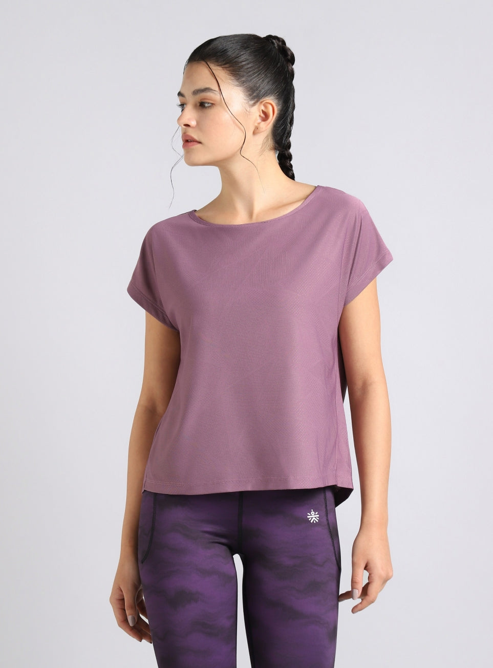 Women's Purple Premium Jacquard Knit Aqua Top