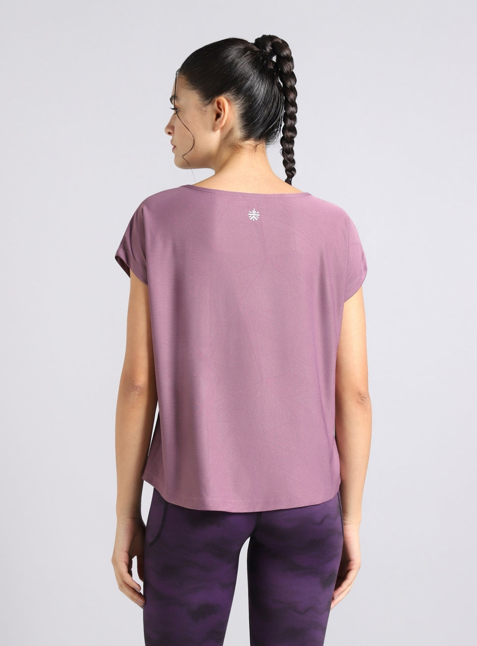 Women's Purple Premium Jacquard Knit Aqua Top
