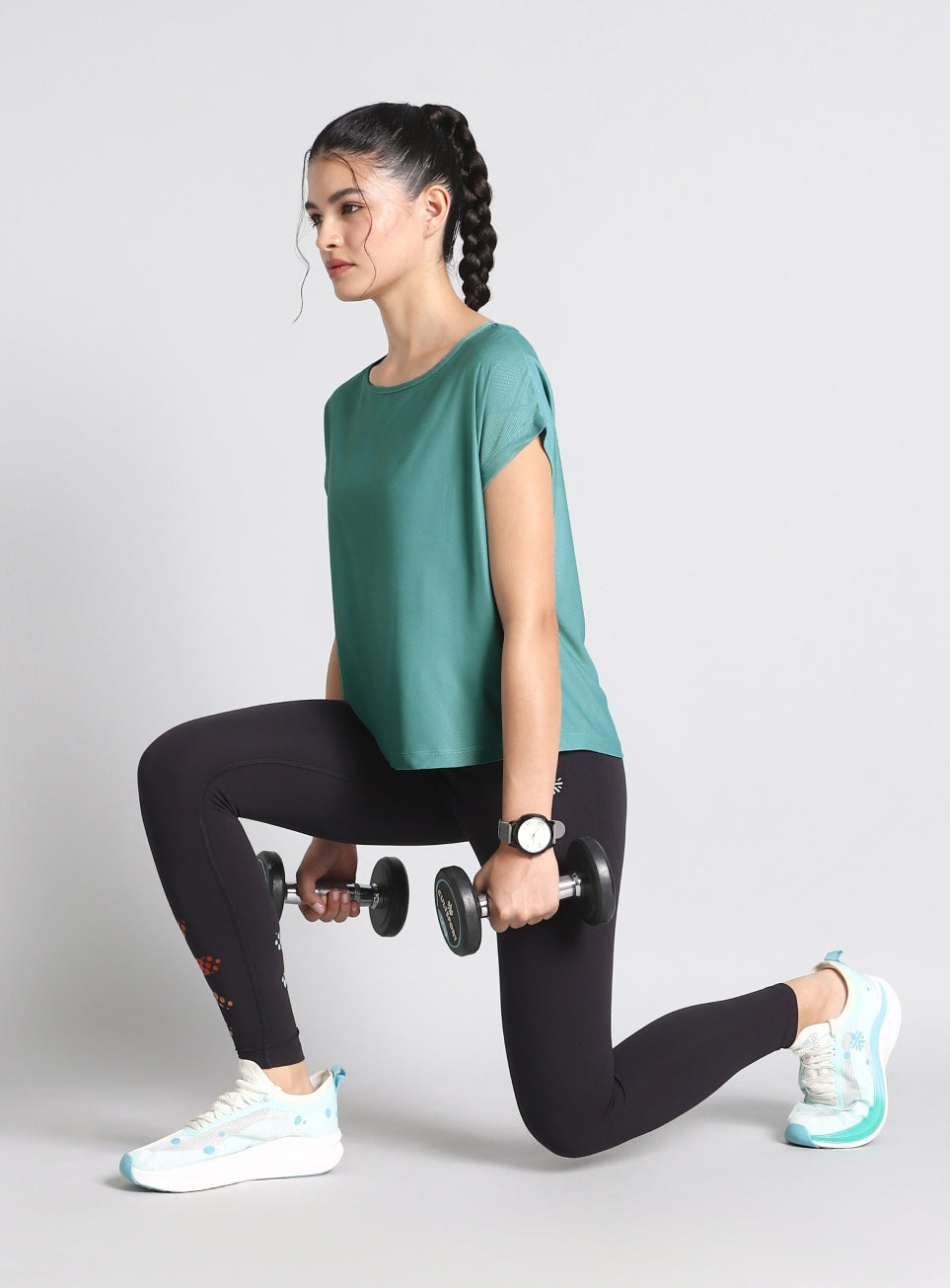 Women's Black Premium Jacquard Knit Aqua Top
