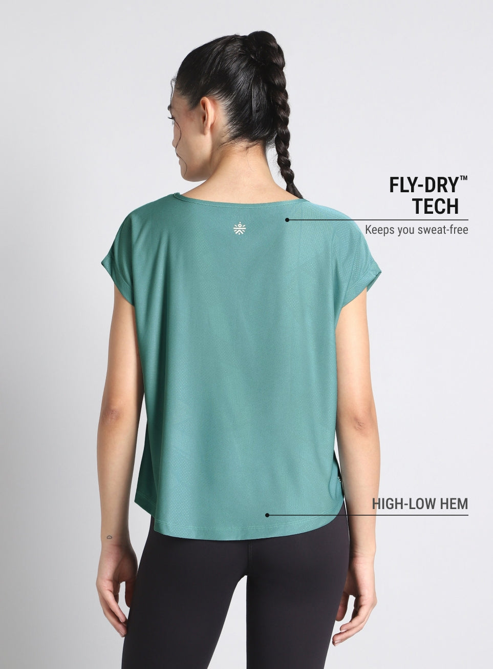 Women's Black Premium Jacquard Knit Aqua Top