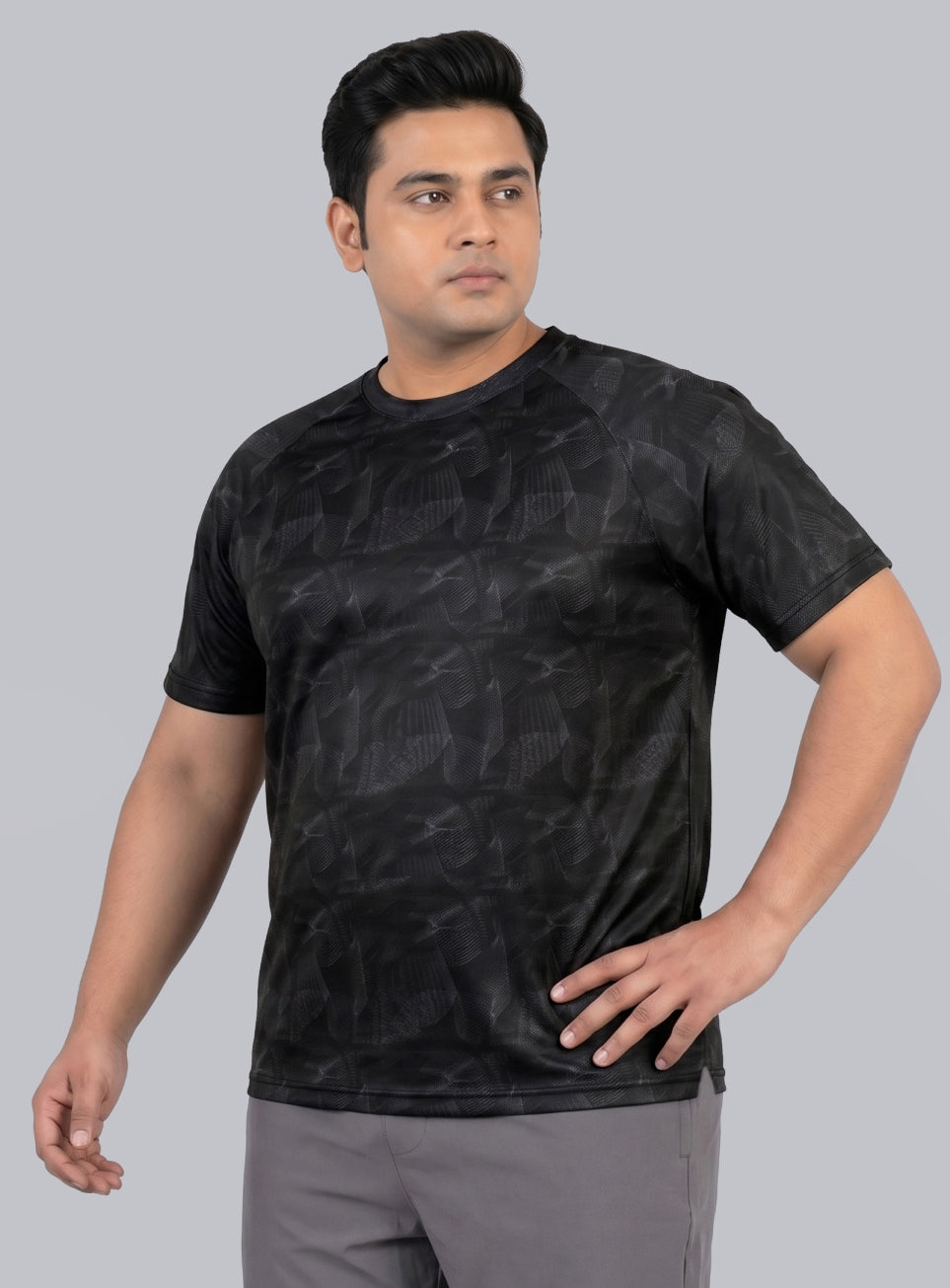 Men's Black High Energy Line Training Plus Size T-shirt