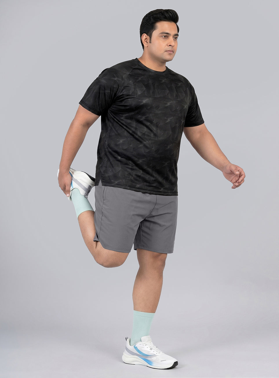 Men's Black High Energy Line Training Plus Size T-shirt