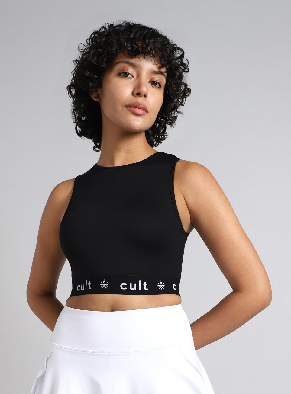 Women's Black Knock Out Compression Cropped T-shirt