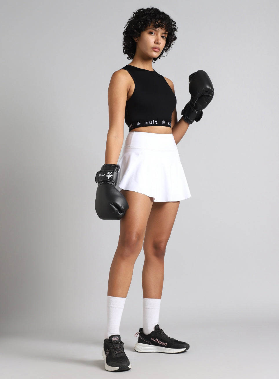 Women's Black Knock Out Compression Cropped T-shirt