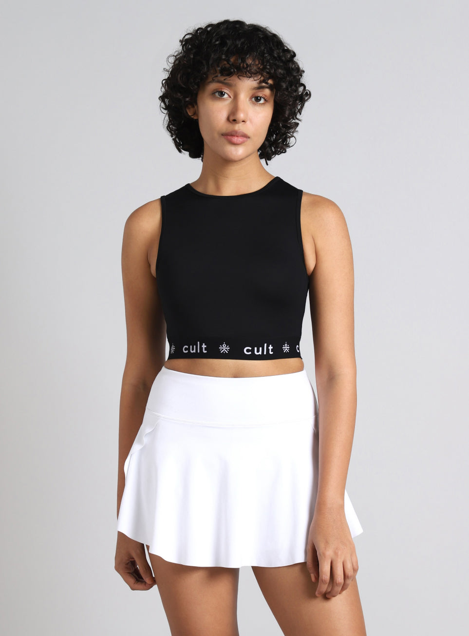 Women's Black Knock Out Compression Cropped T-shirt
