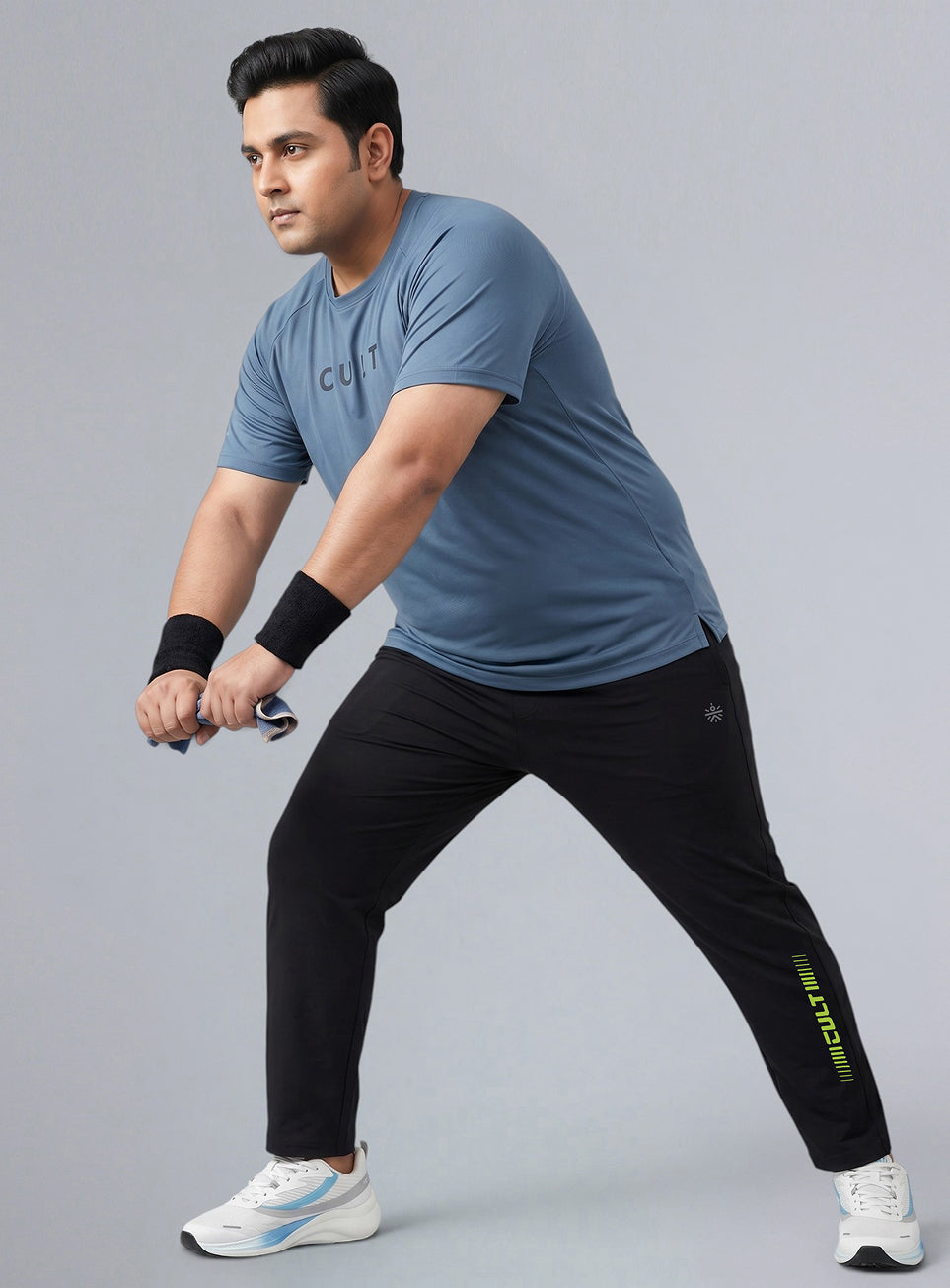 Men's Black Pro Movement Runner's Plus Size Trackpants