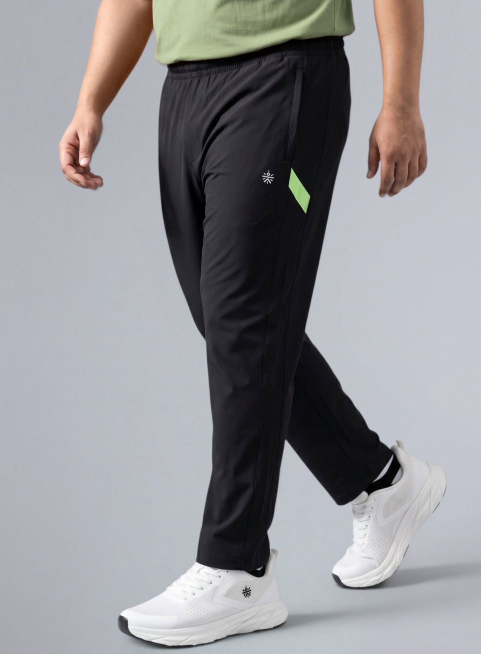 Men's Black Power Pop Straight Fit Trackpants