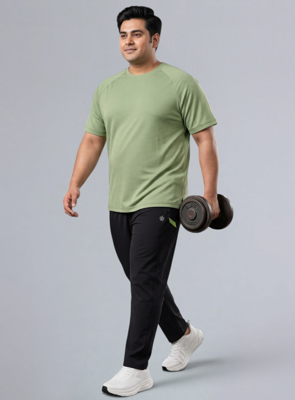 Men's Black Power Pop Plus Size Straight Fit Trackpants