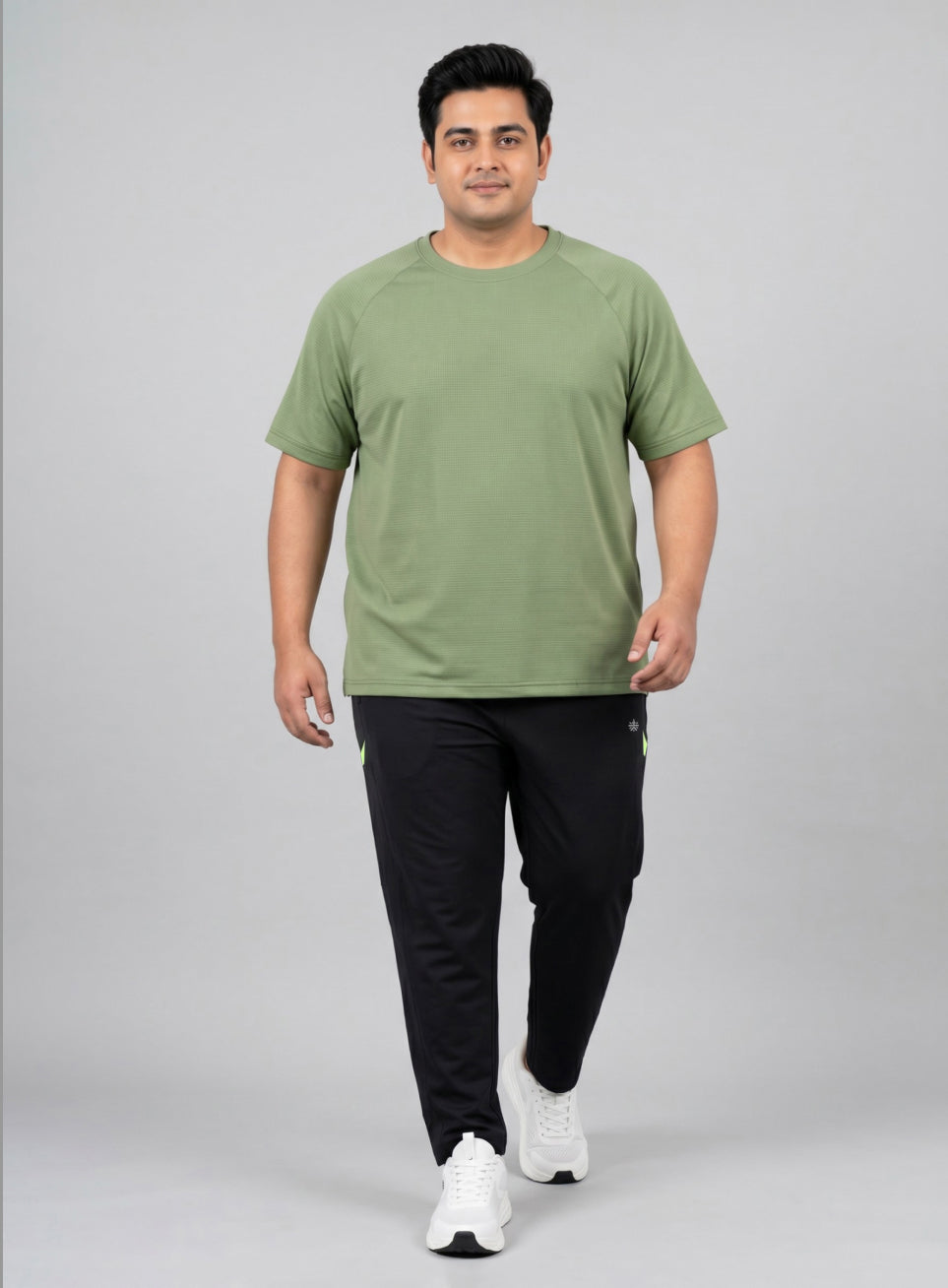Men's Black Power Pop Plus Size Straight Fit Trackpants