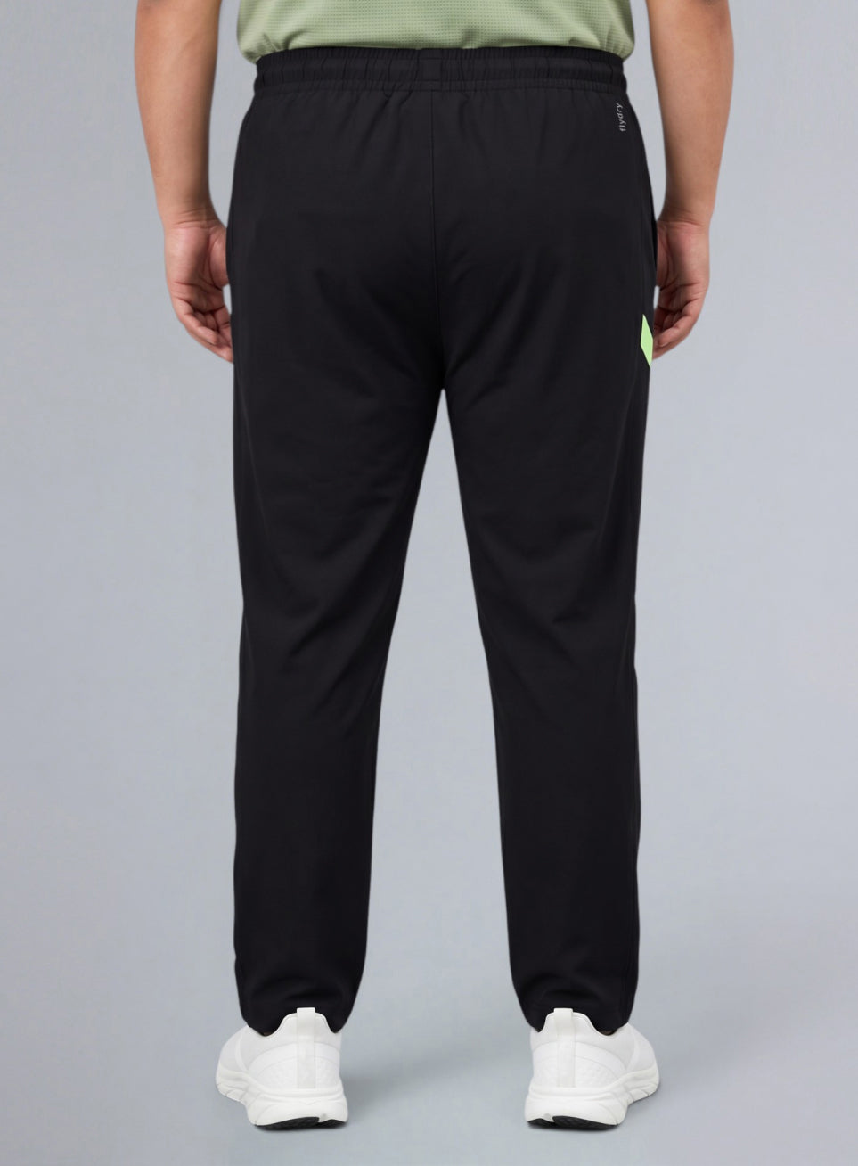 Men's Black Power Pop Plus Size Straight Fit Trackpants