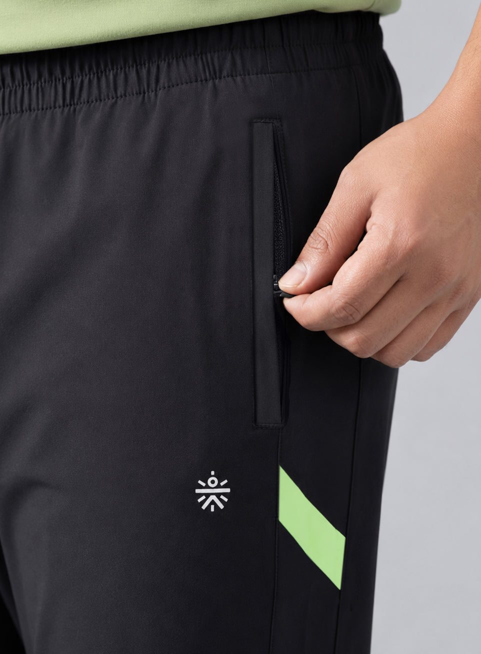 Men's Black Power Pop Plus Size Straight Fit Trackpants