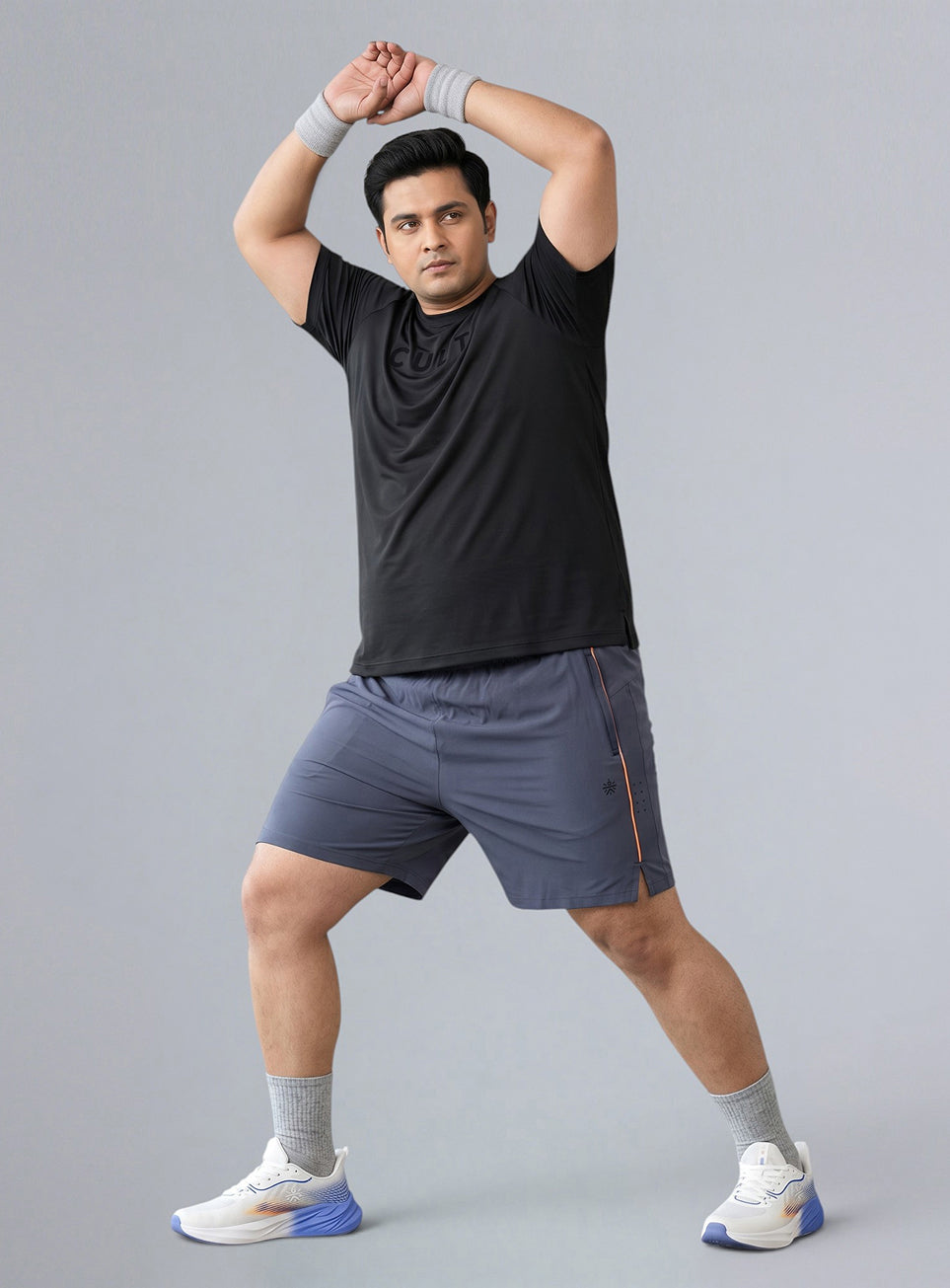 Men's Grey Air Flex Training Plus Size Shorts