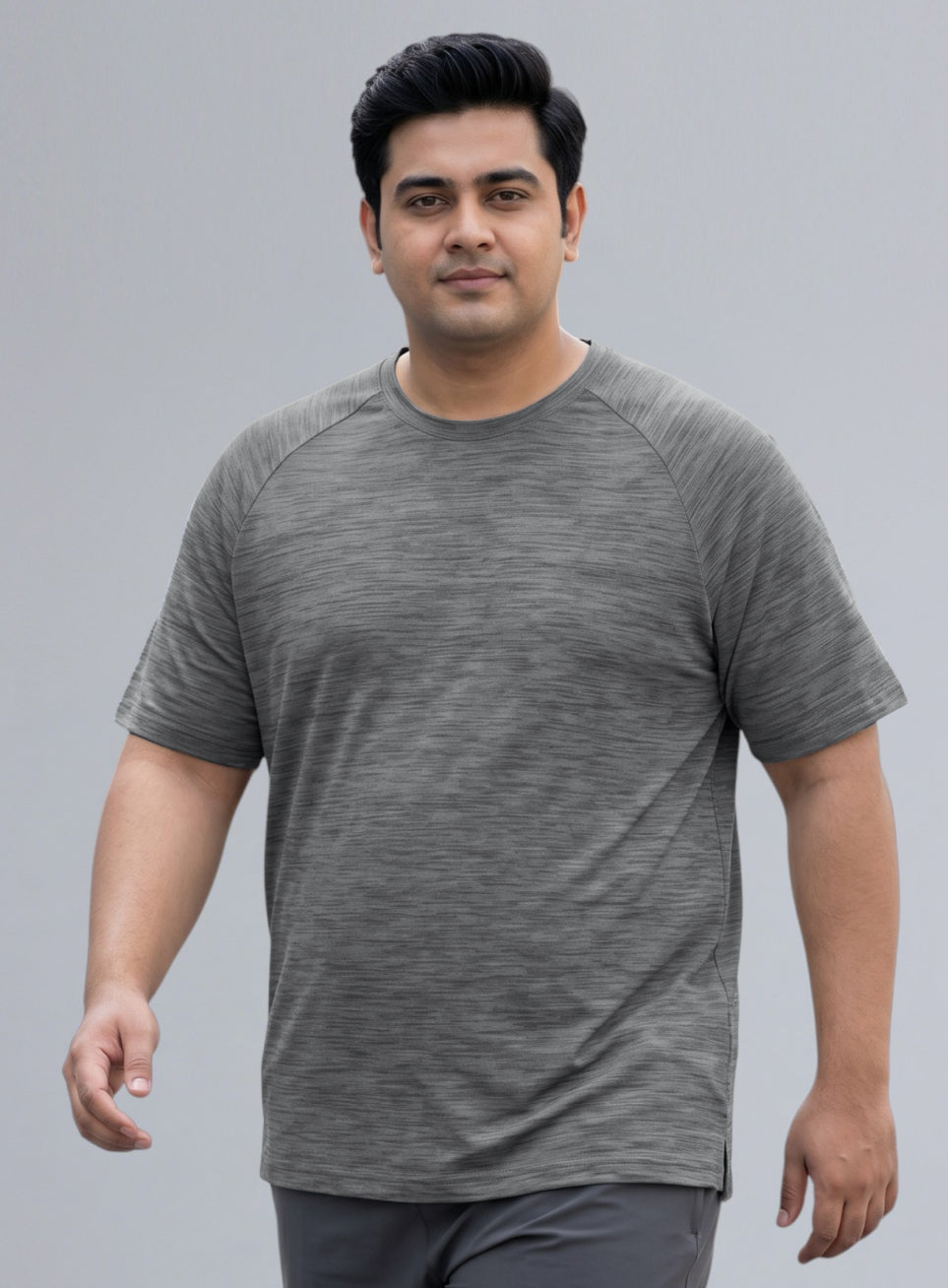 Men's Black Textured Performance T-shirt