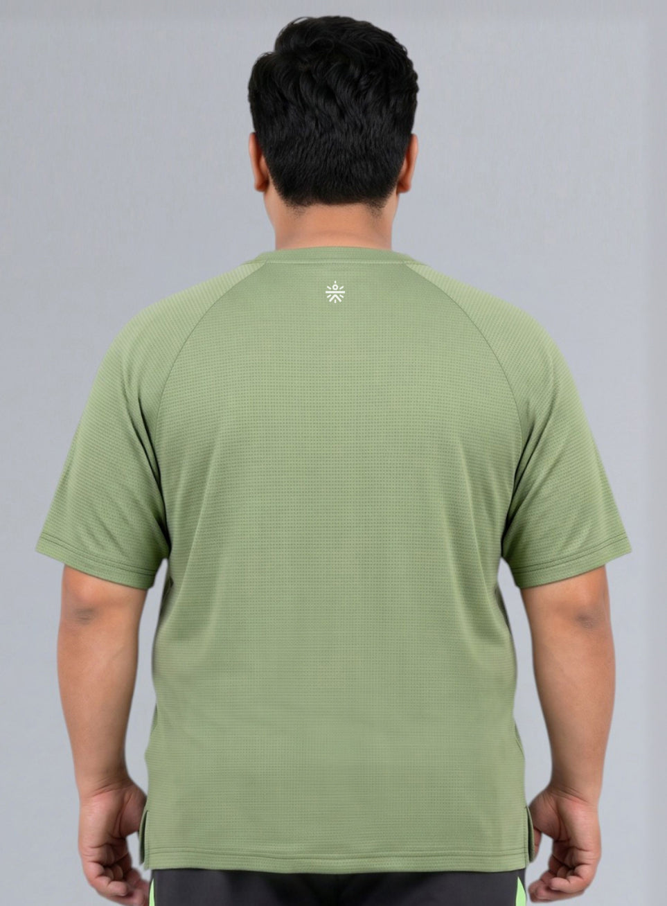Men's Green Textured Performance T-shirt
