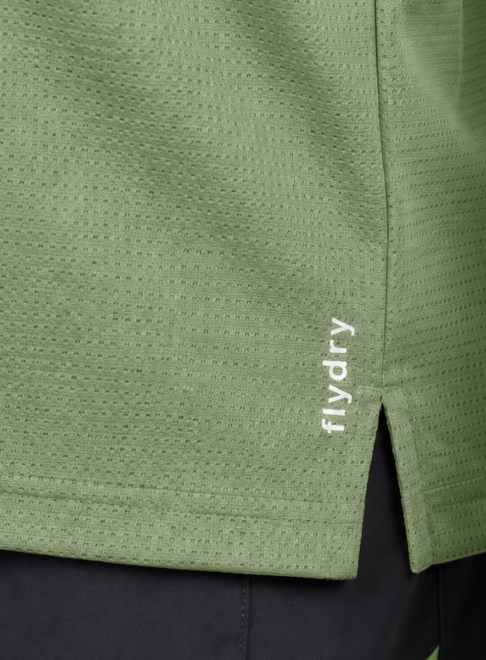 Men's Green Textured Performance T-shirt