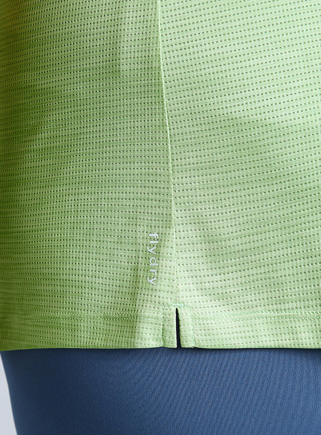 Women's Green Melange Plus Size Training Tee