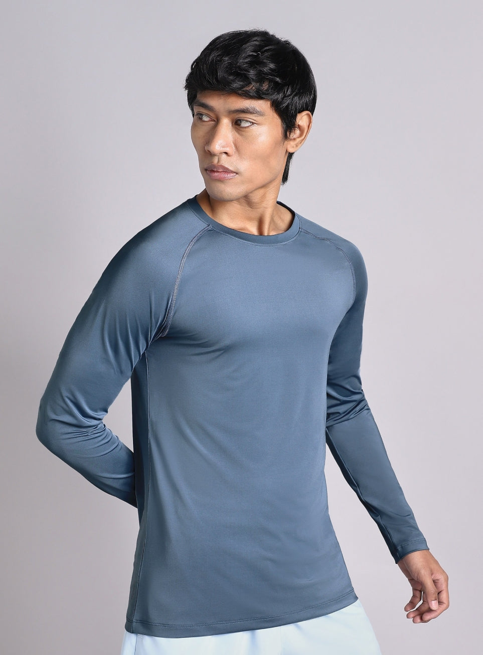 Men's Blue Base Layer Run Full Sleeve T-shirt