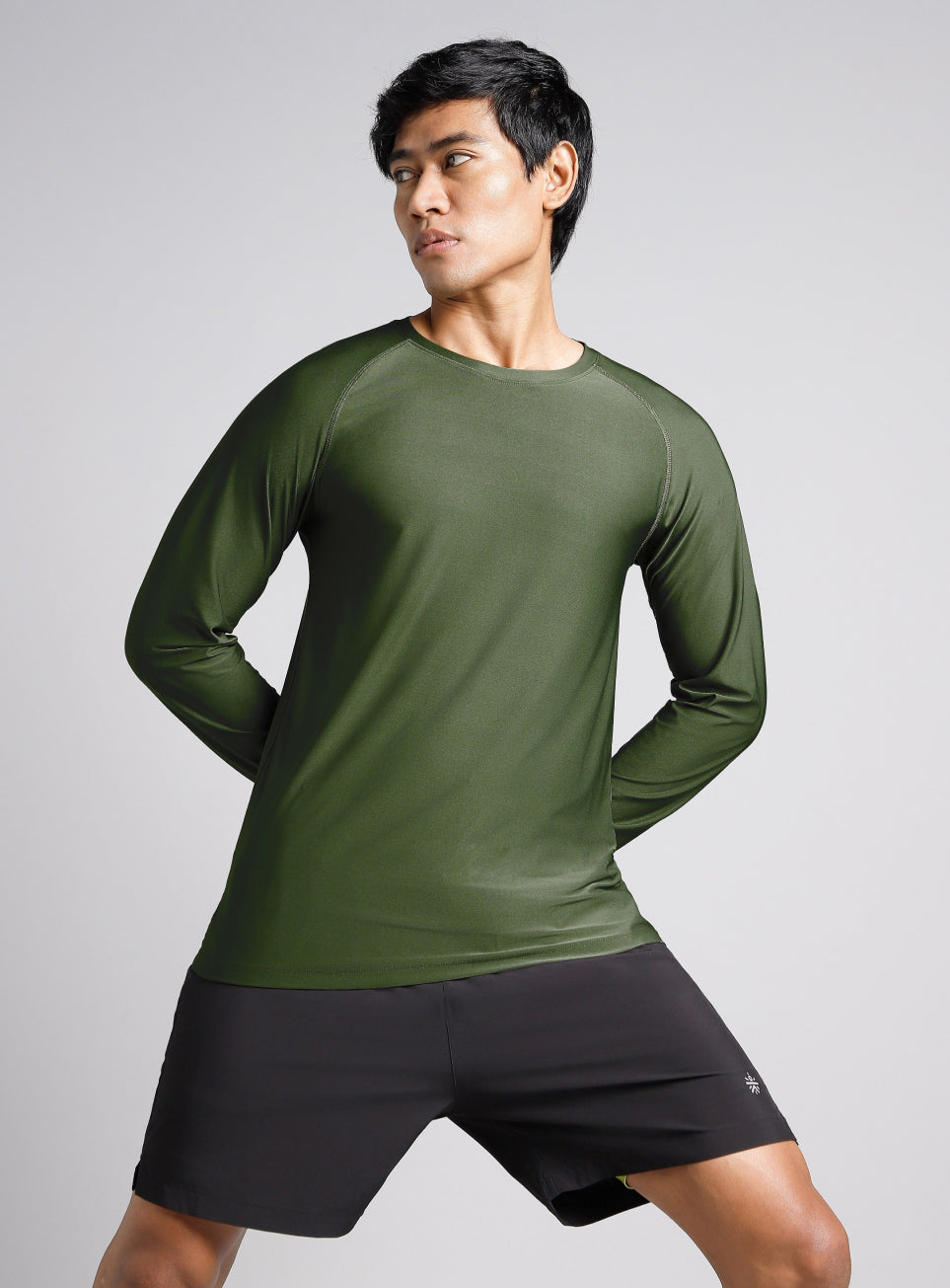 Men's Dark Green Base Layer Run Full Sleeve T-shirt