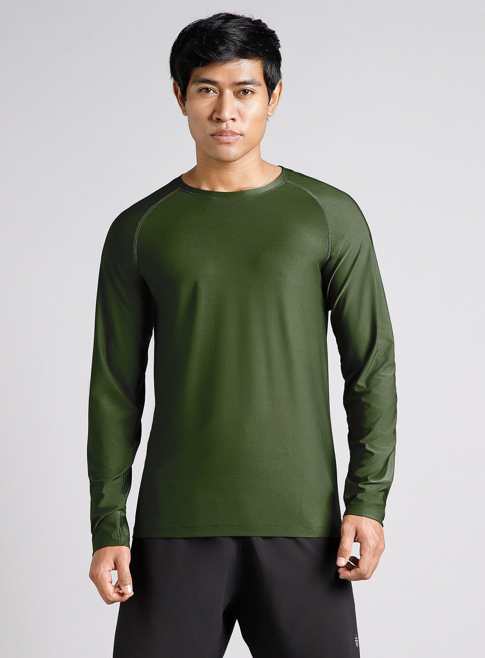 Men's Dark Green Base Layer Run Full Sleeve T-shirt