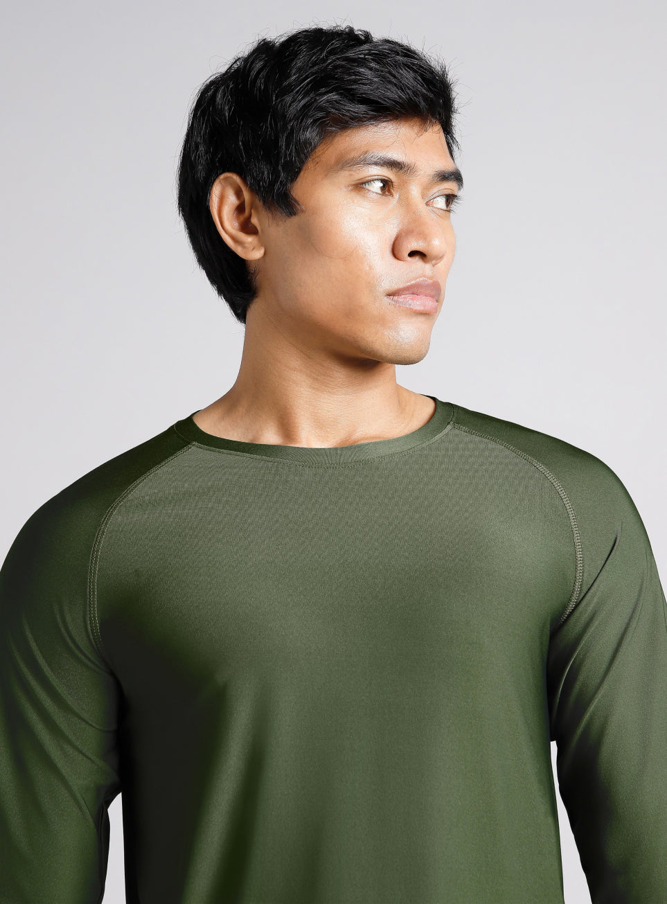 Men's Dark Green Base Layer Run Full Sleeve T-shirt