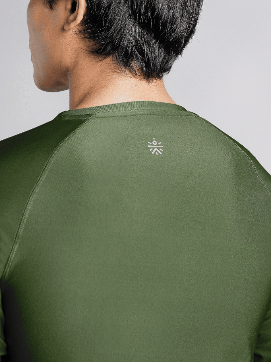 Men's Dark Green Base Layer Run Full Sleeve T-shirt