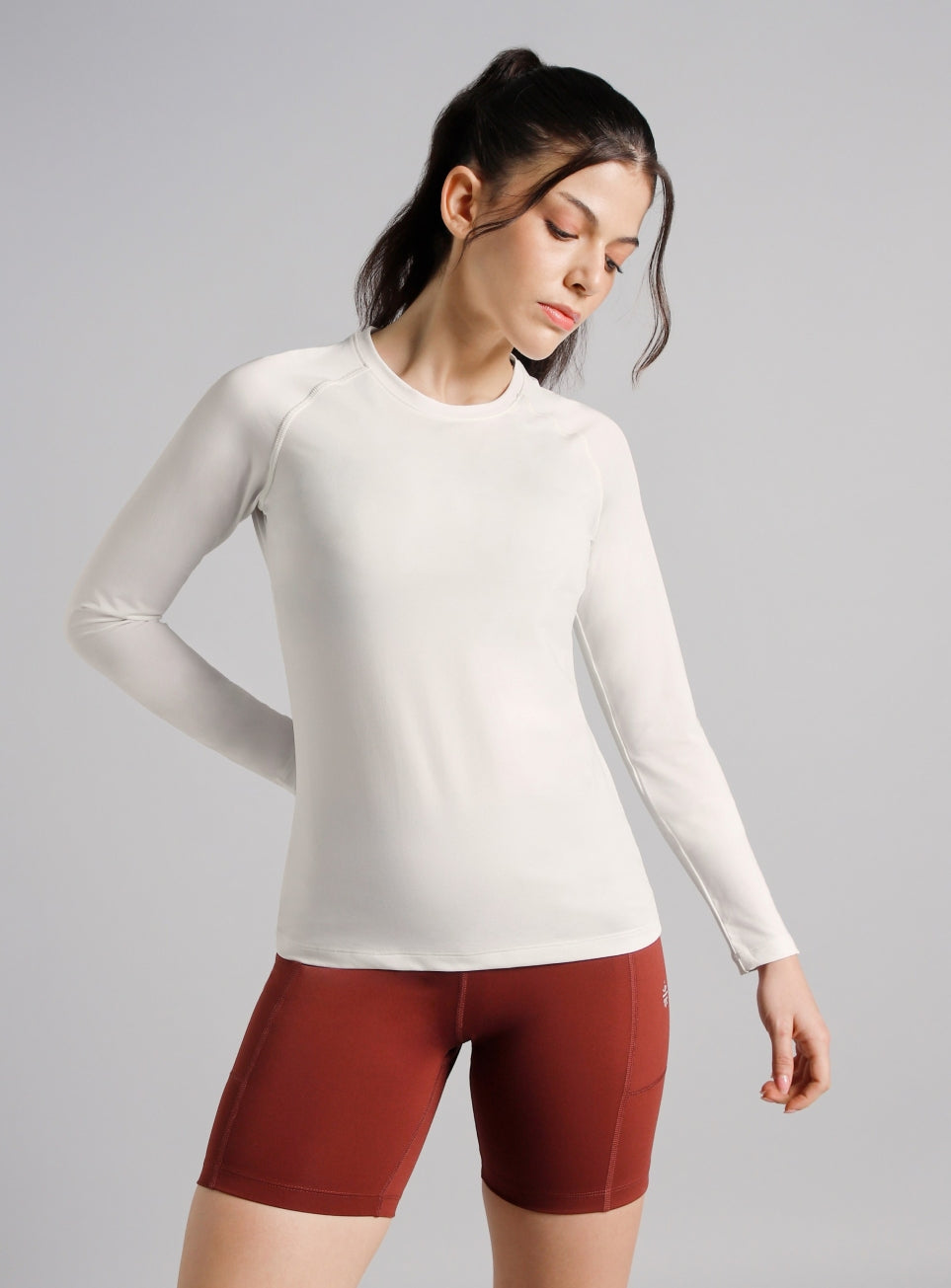 Women's Base Layer White Compression Running Top