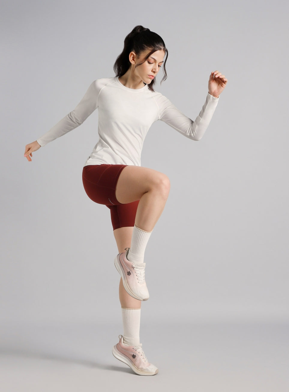 Women's Base Layer White Compression Running Top