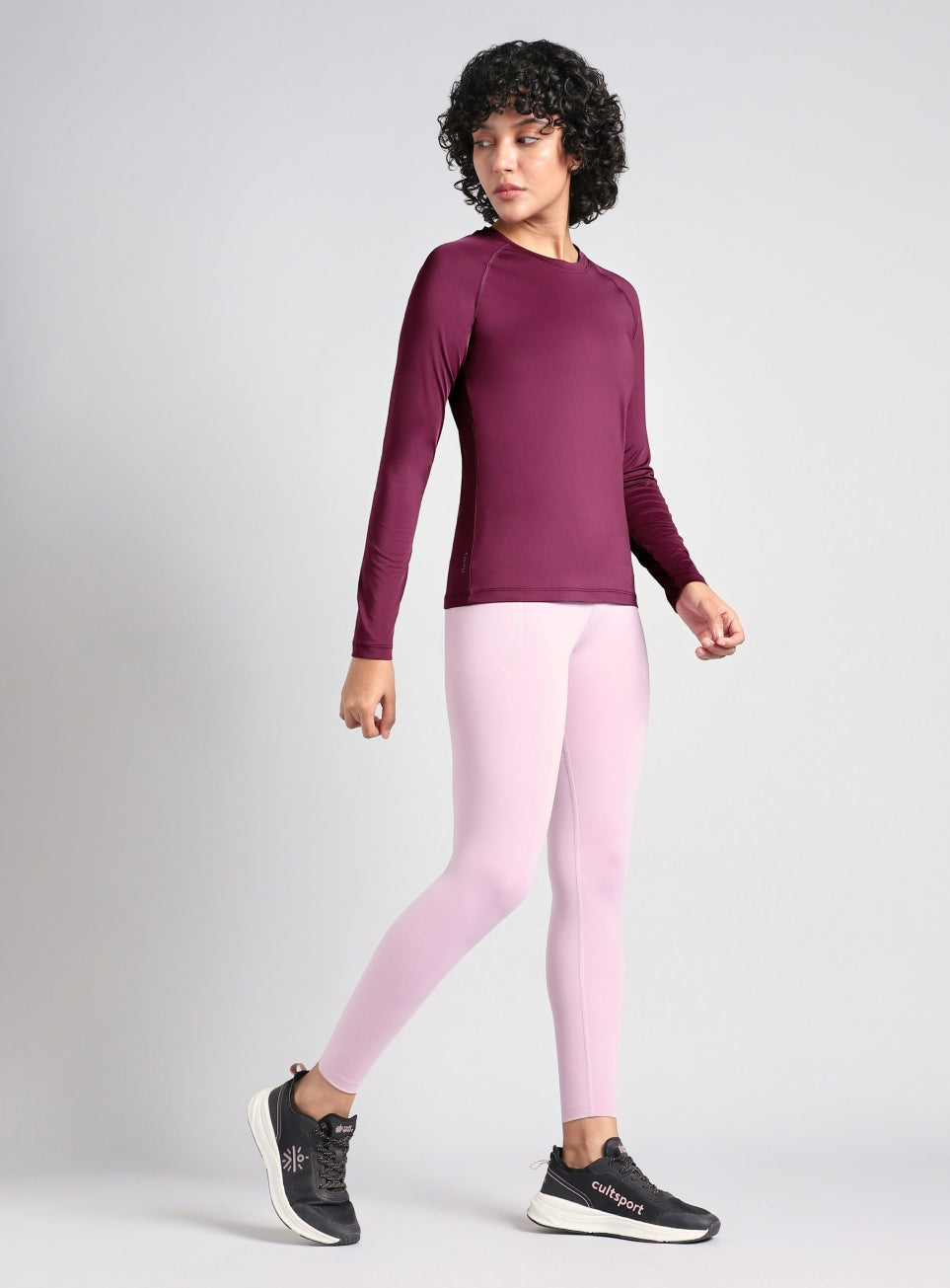Women's Base Layer Wine Compression Running Top