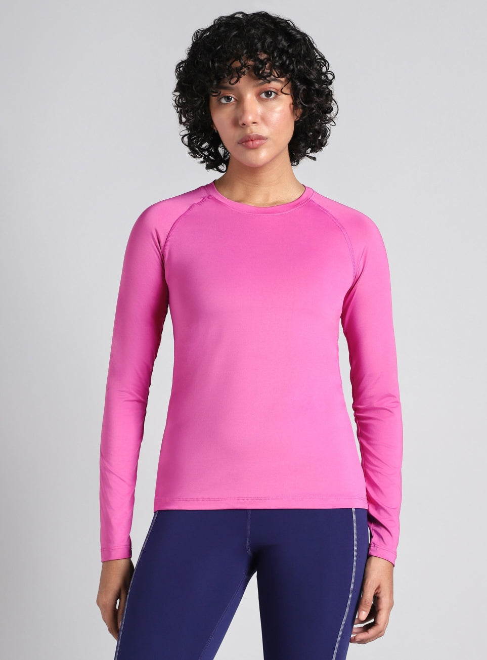 Women's Base Layer Pink Compression Running Top