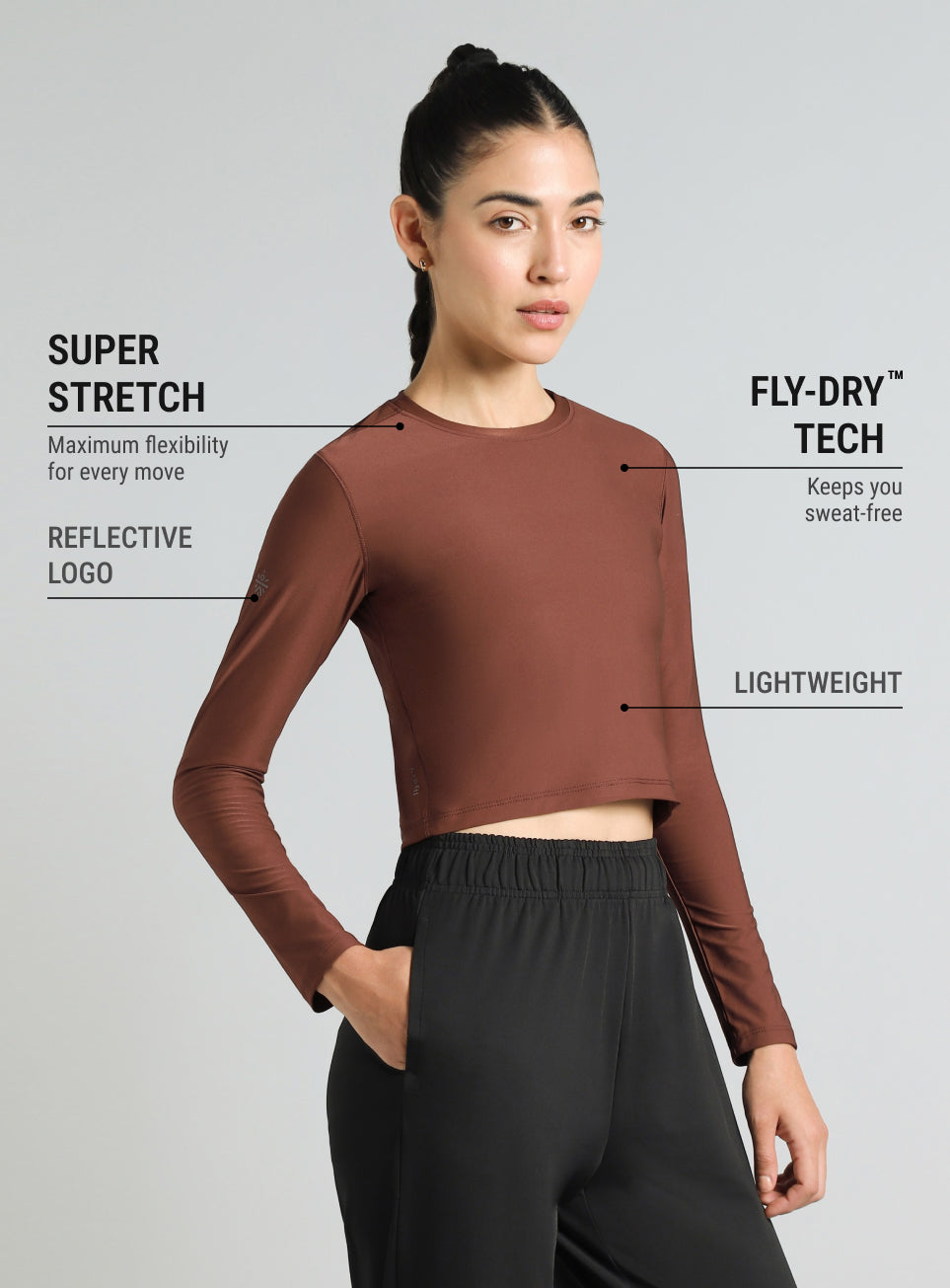 Women's Brown Runner's Escape T-shirt