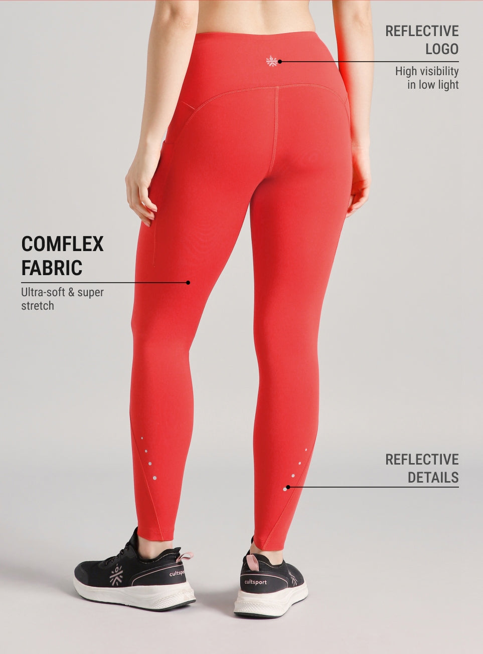 Women's Red Flow Form Yoga COMFlex Tights