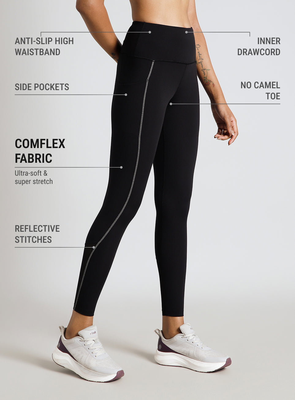 Women's Black Hyper Vent Running COMFlex Tights