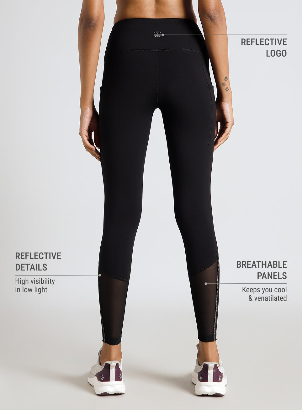 Women's Black Hyper Vent Running COMFlex Tights