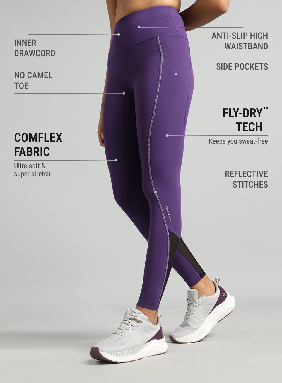 Women's Purple Hyper Vent Running COMFlex Tights