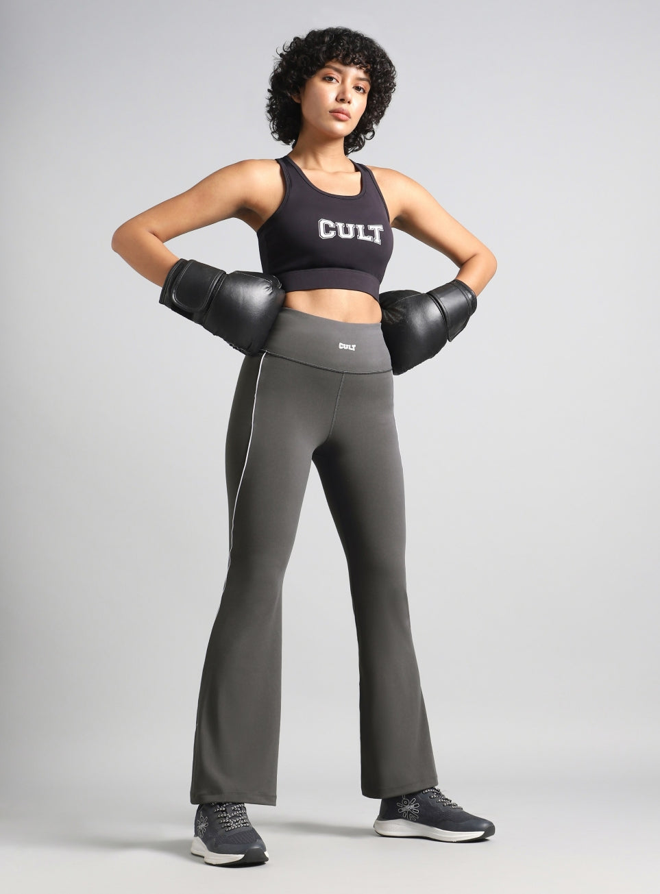 Women's Grey Combat Training COMFlex Training Flarepants