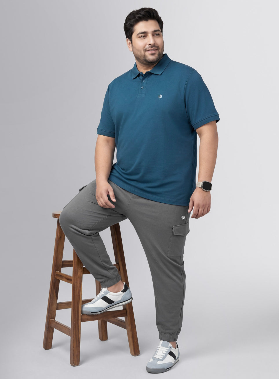 Men's Grey Move all Day Plus Size Cargo Joggers
