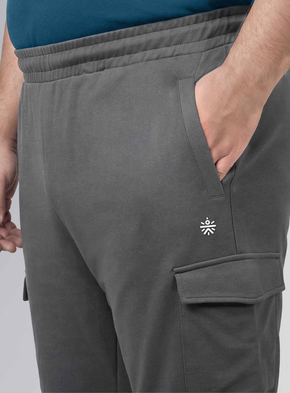 Men's Grey Move all Day Plus Size Cargo Joggers
