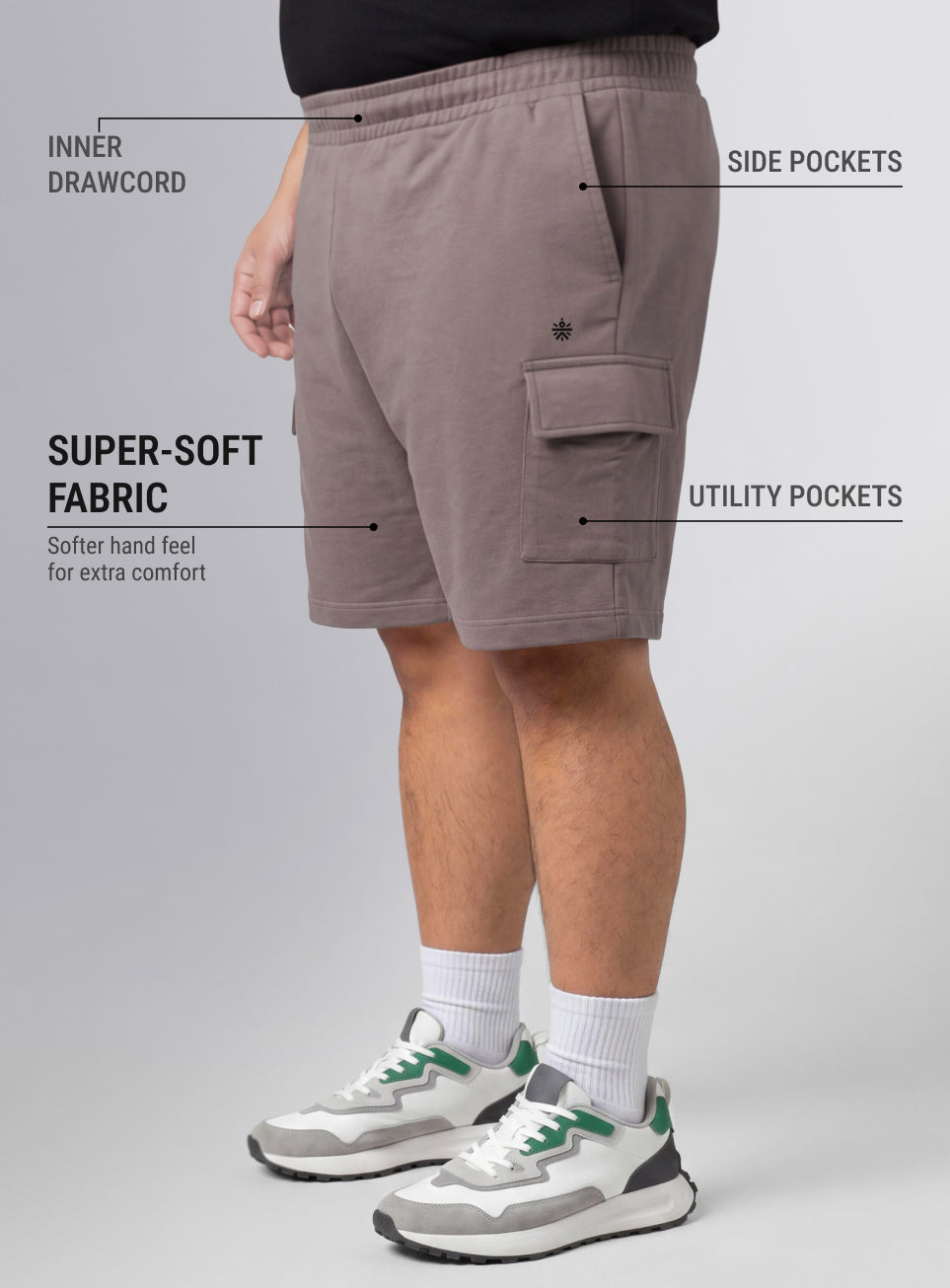 Men's Brown Move All Day Plus Size Cargo Shorts