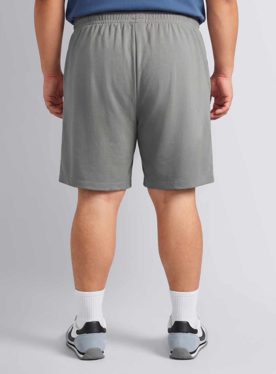 Men's Grey Contrast Panel Plus Size Shorts