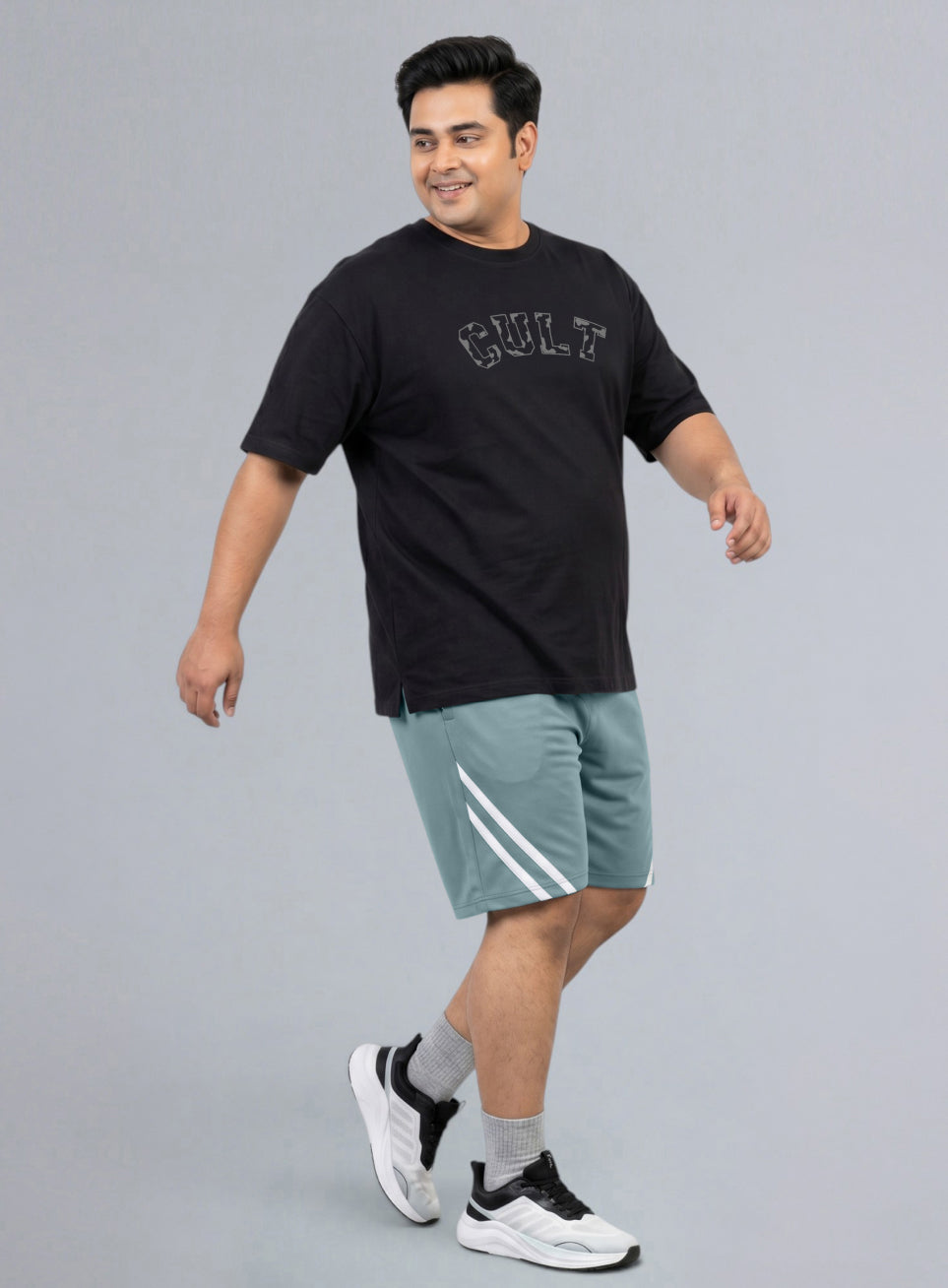 Men's Blue Contrast Panel Shorts