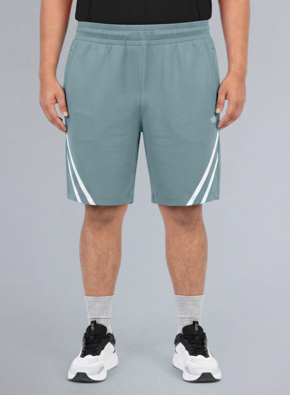 Men's Blue Contrast Panel Shorts