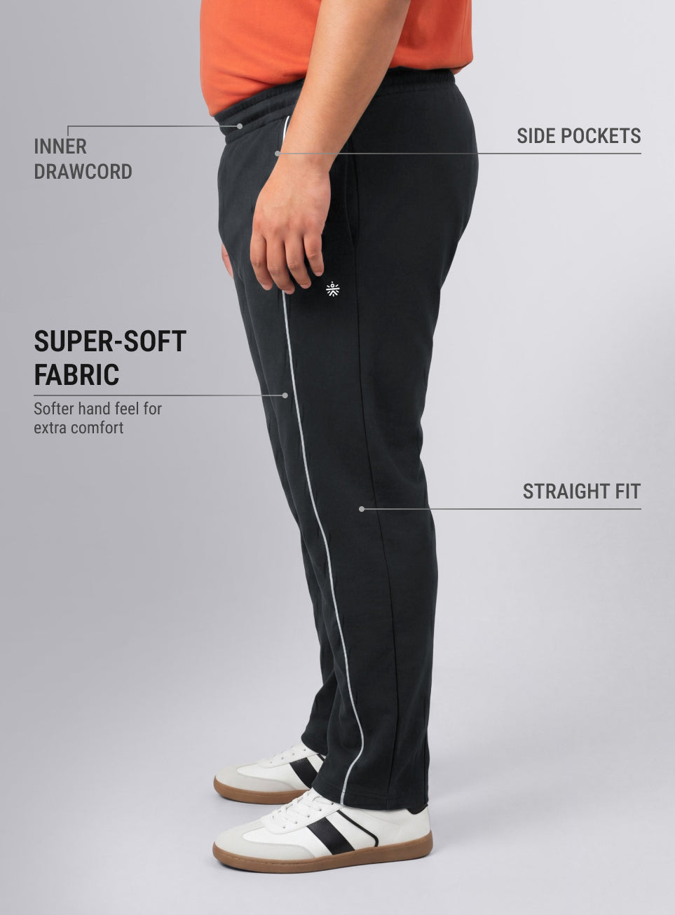 Men's Black Beyond Play Plus Size Trackpants